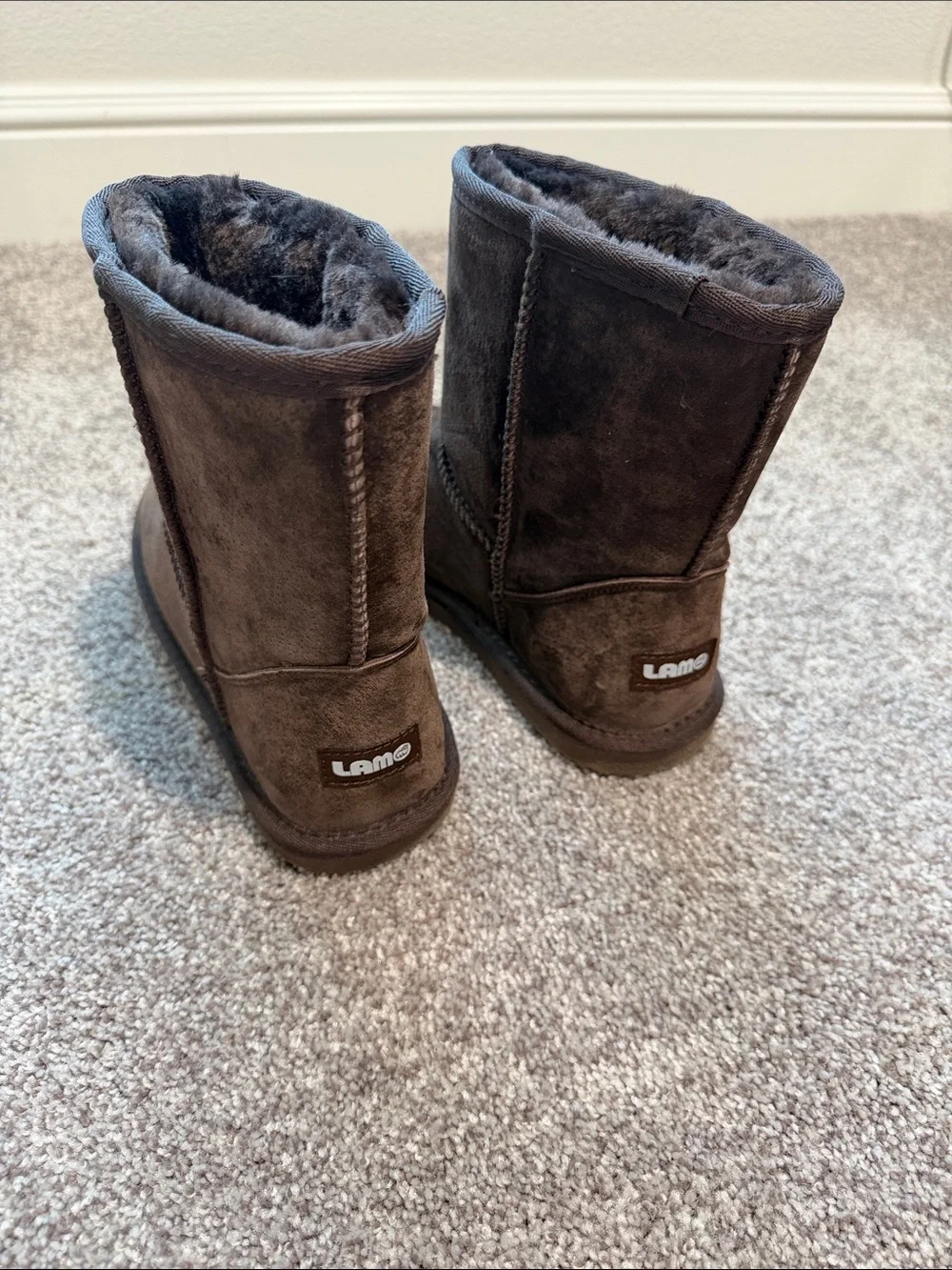 Kids Cozy Faux-Suede Tall Brown Boots